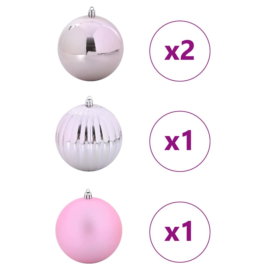 Set božićnih kuglica XXL 4 pcs Ružičasta Plastika