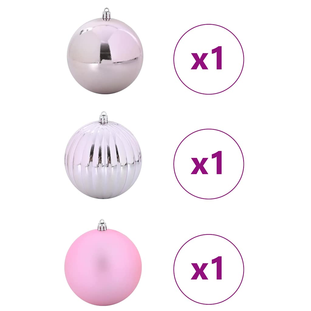 Set božićnih kuglica XXL 3 pcs Ružičasta Plastika