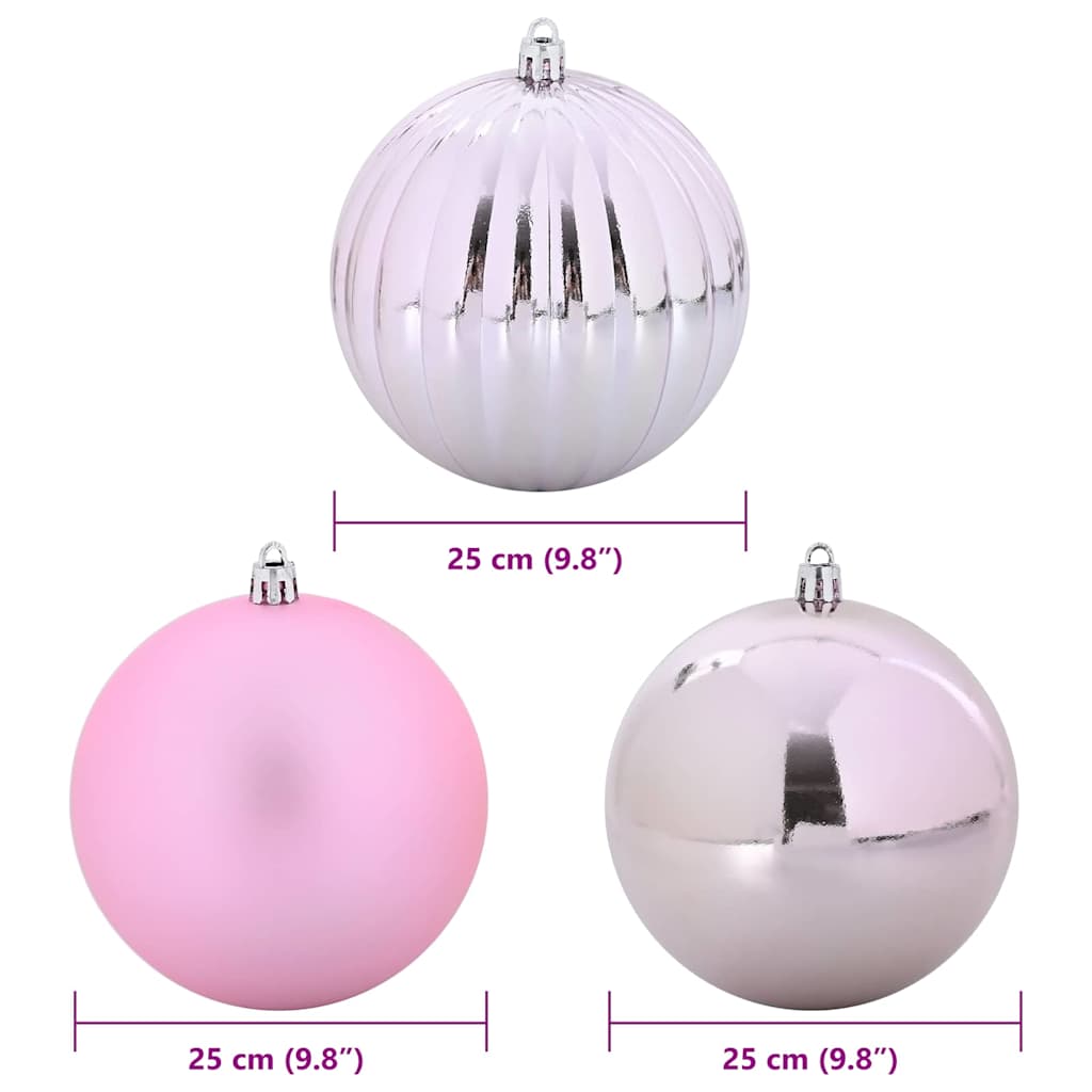 Set božićnih kuglica XXL 3 pcs Ružičasta Plastika
