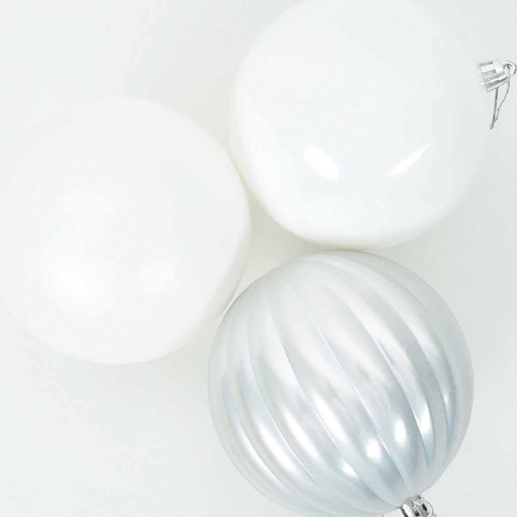 Set božićnih kuglica XXL 4 pcs Bijelo Plastika