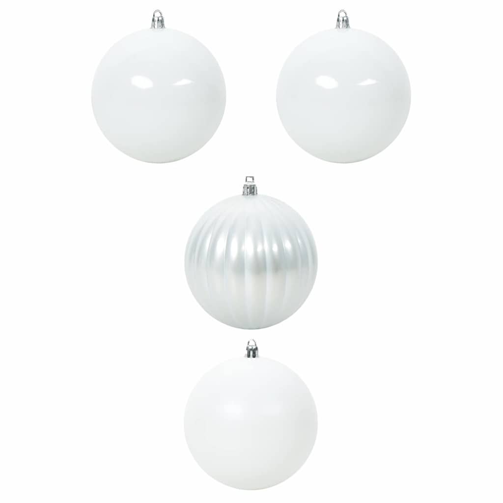 Set božićnih kuglica XXL 4 pcs Bijelo Plastika