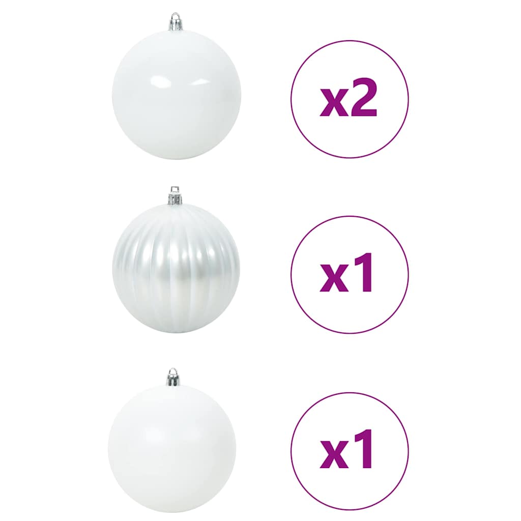 Set božićnih kuglica XXL 4 pcs Bijelo Plastika