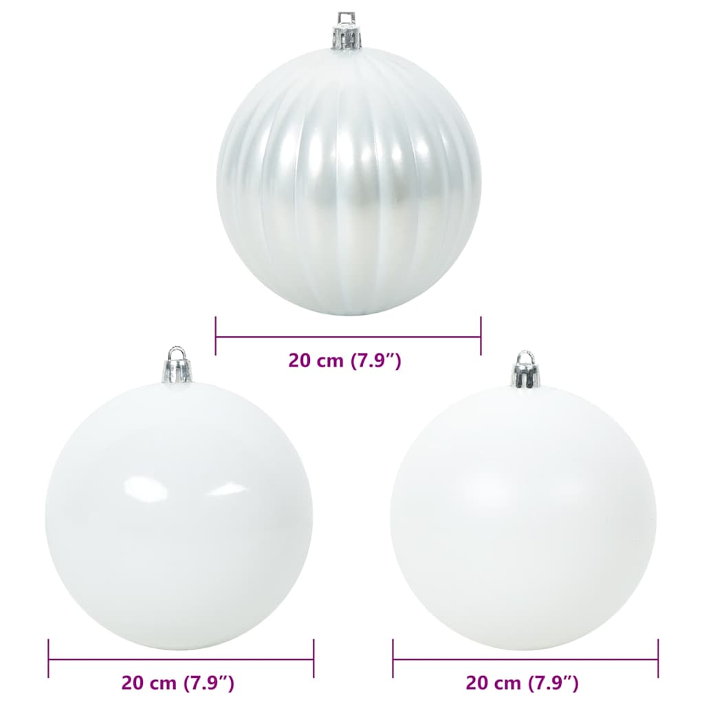 Set božićnih kuglica XXL 4 pcs Bijelo Plastika