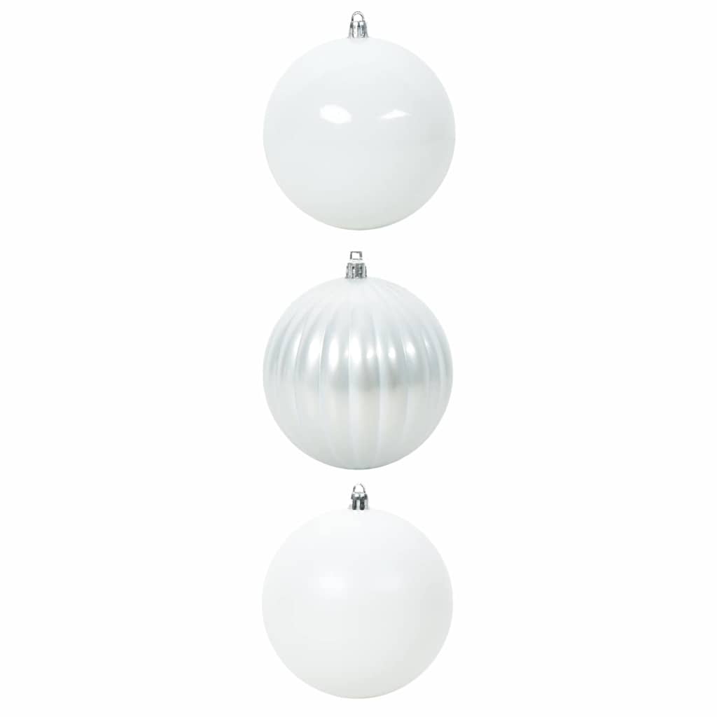 Set božićnih kuglica XXL 3 pcs Bijelo Plastika