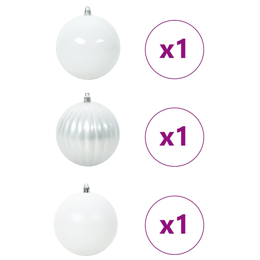 Set božićnih kuglica XXL 3 pcs Bijelo Plastika