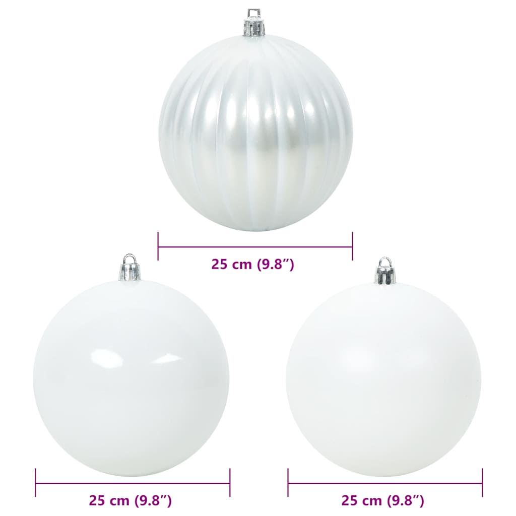 Set božićnih kuglica XXL 3 pcs Bijelo Plastika