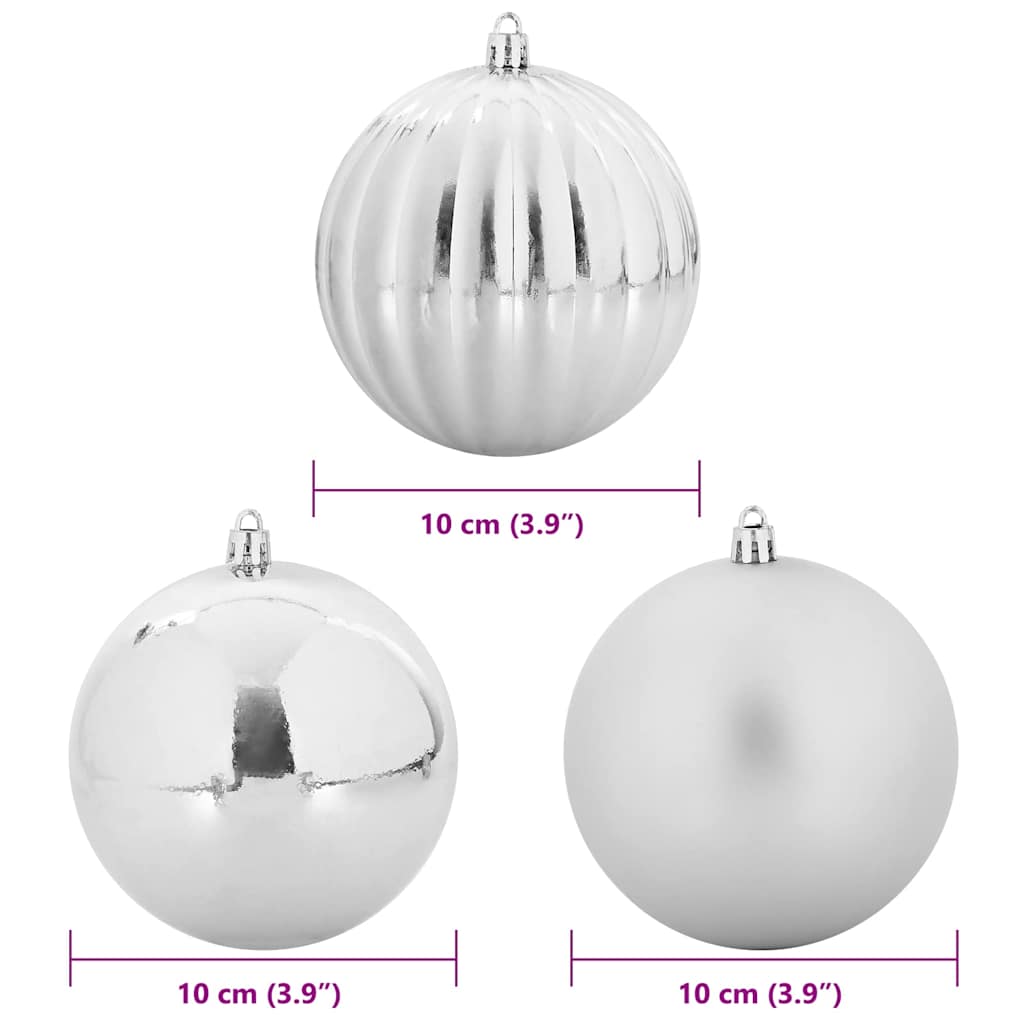 Set božićnih kuglica XL 15 pcs Srebrno Plastika