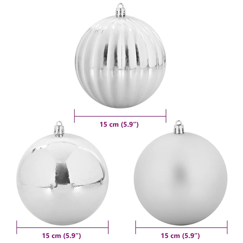 Set božićnih kuglica XL 9 pcs Srebrno Plastika