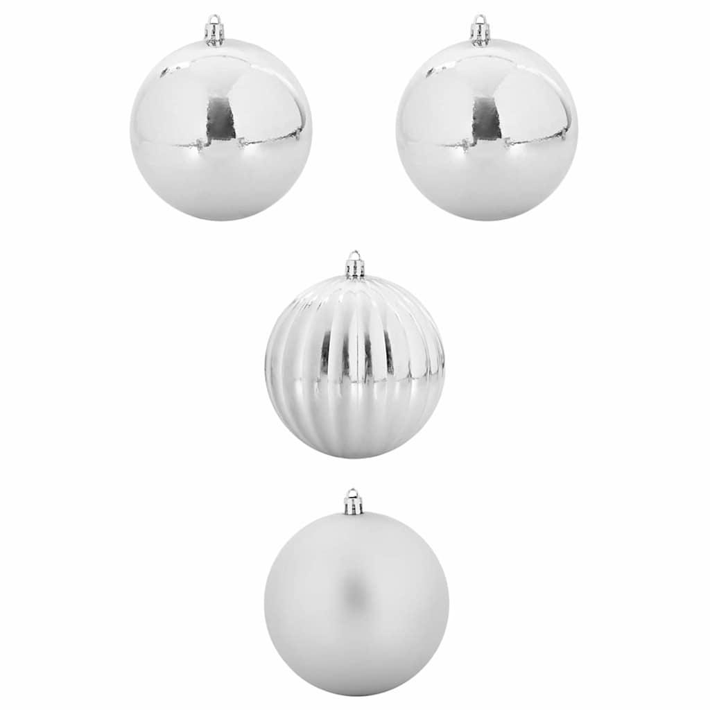 Set božićnih kuglica XXL 4 pcs Srebrno Plastika