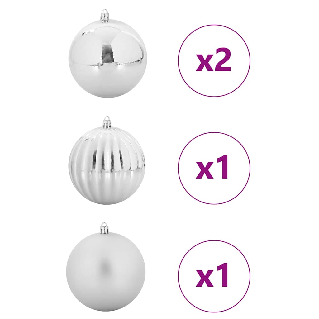 Set božićnih kuglica XXL 4 pcs Srebrno Plastika