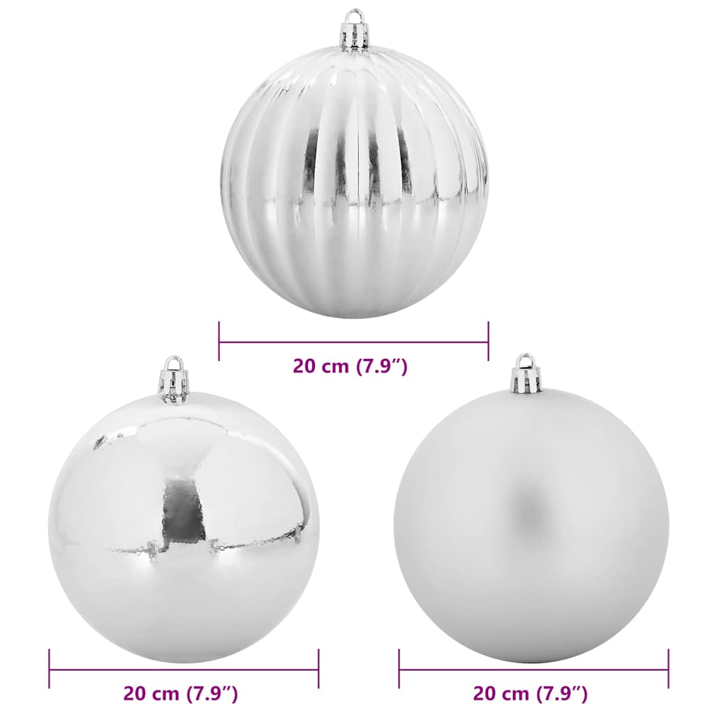 Set božićnih kuglica XXL 4 pcs Srebrno Plastika
