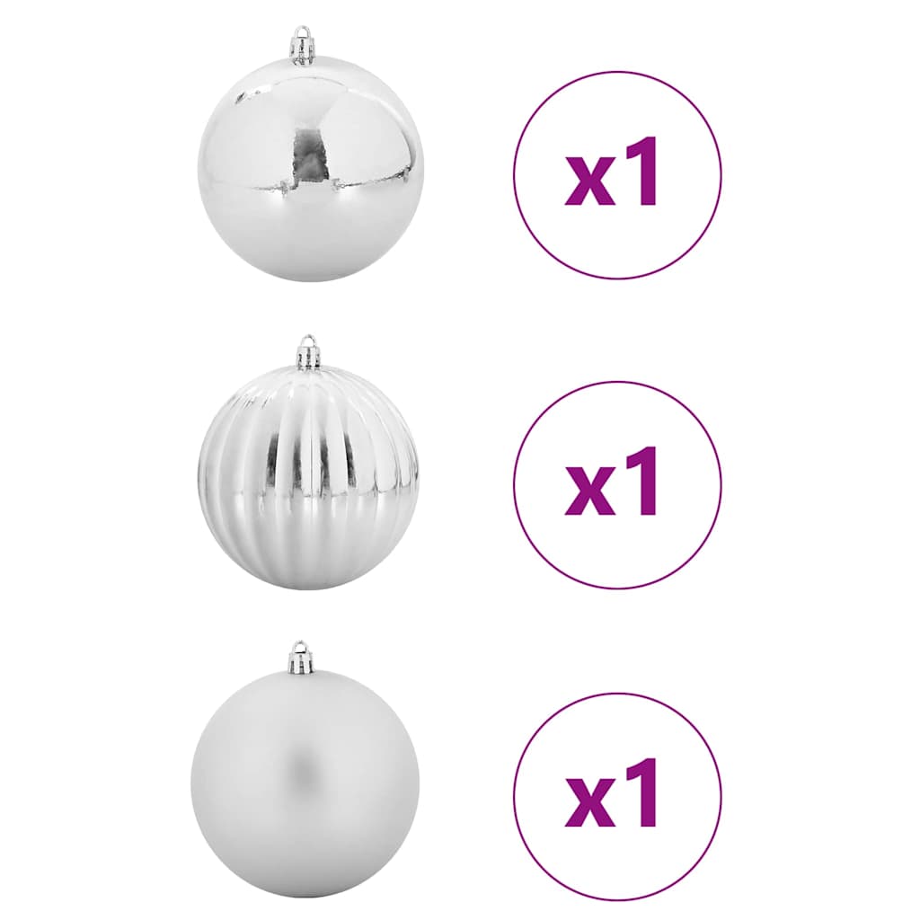Božićna kugla set XXL 3 pcs Srebrno Plastika