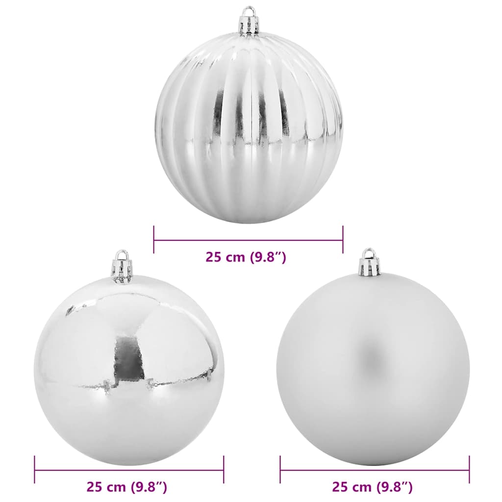 Božićna kugla set XXL 3 pcs Srebrno Plastika