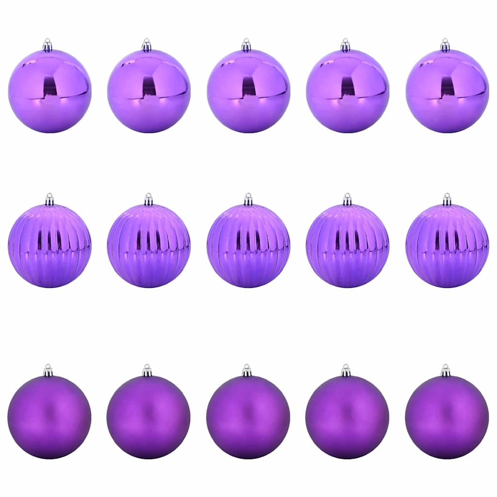 Set božićnih kuglica XL 15 pcs Lila Plastika
