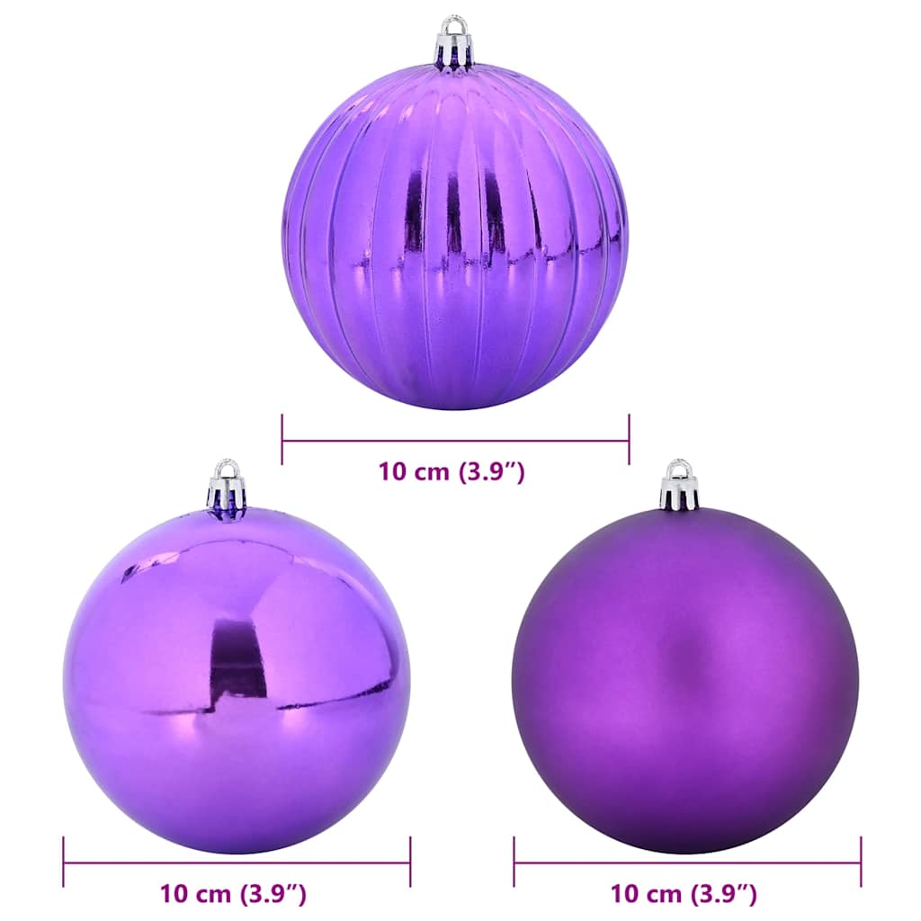 Set božićnih kuglica XL 15 pcs Lila Plastika
