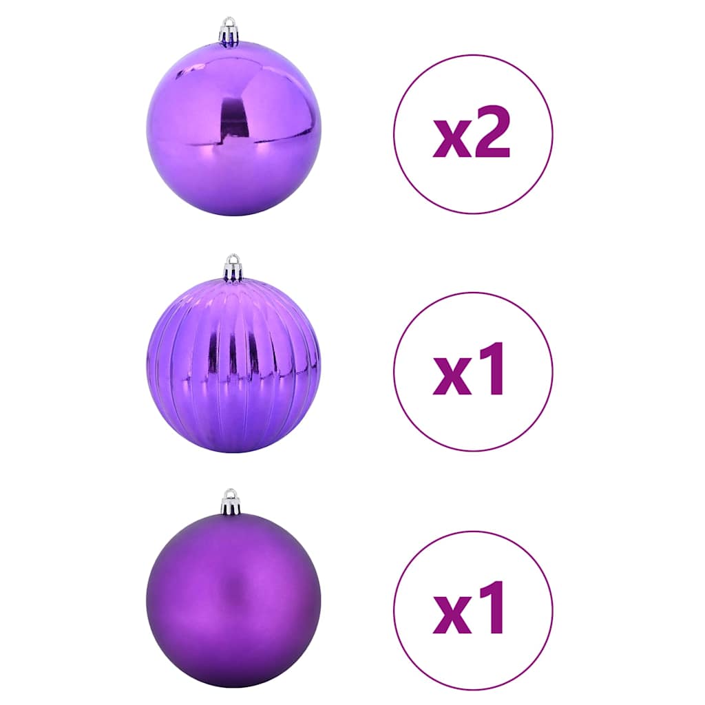 Set kuglica za božićno drvce XXL 4 pcs Lila Plastika