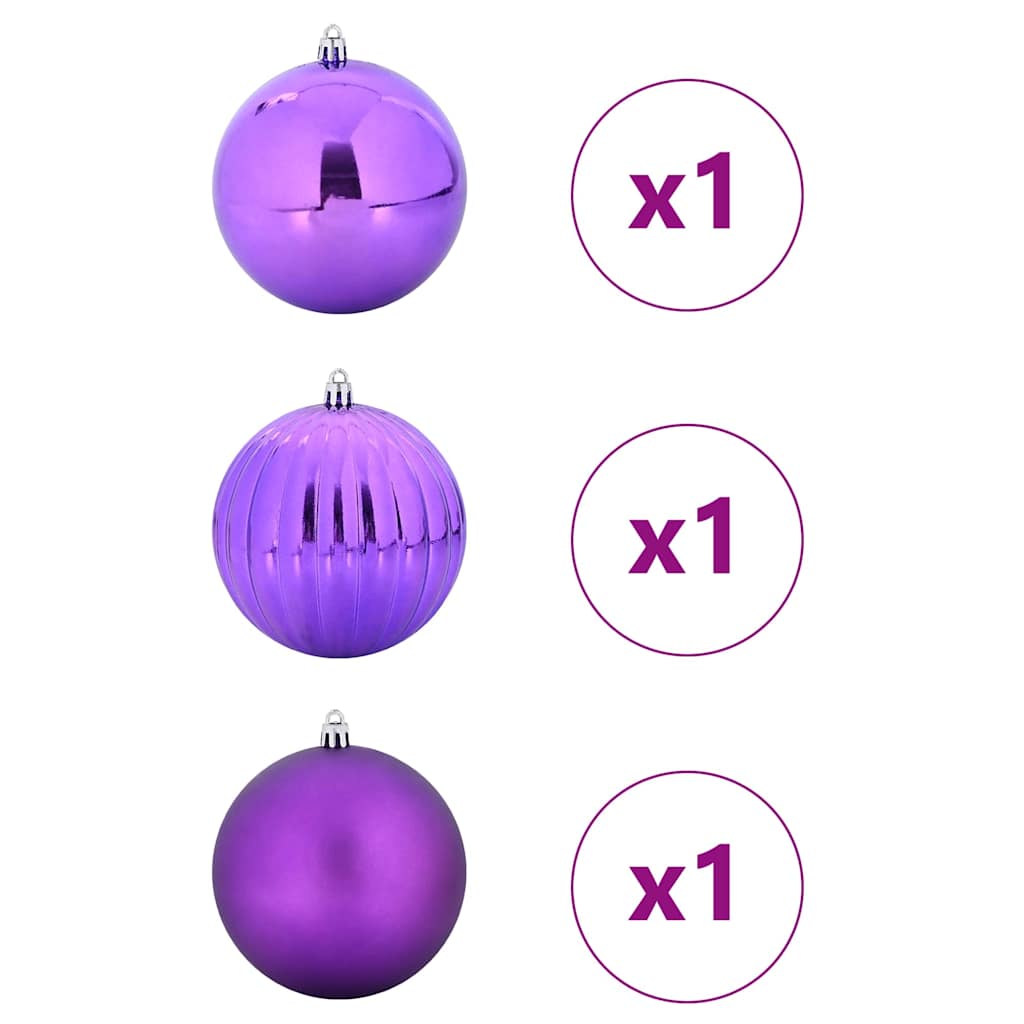 Set božićnih kuglica XXL 3 pcs Lila Plastika