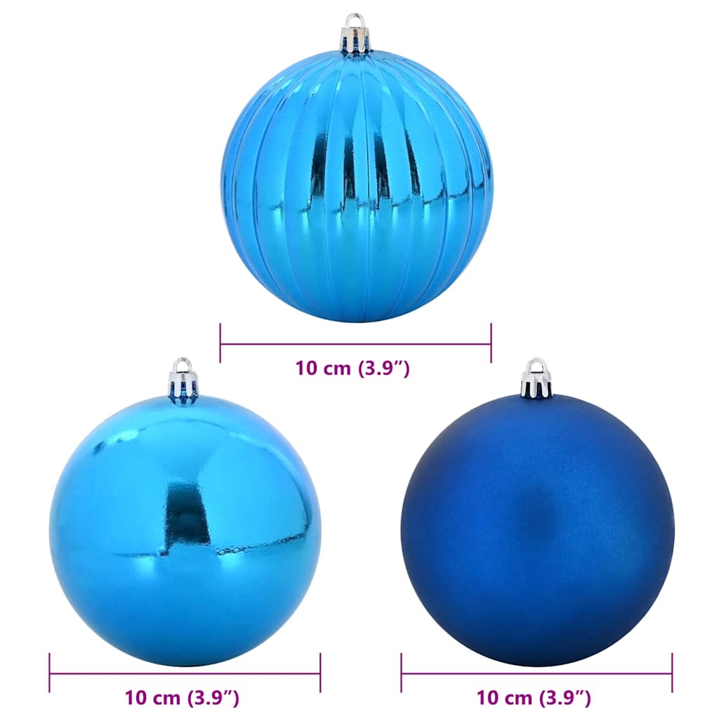 Set božićnih kuglica XL 15 pcs Plava Plastika