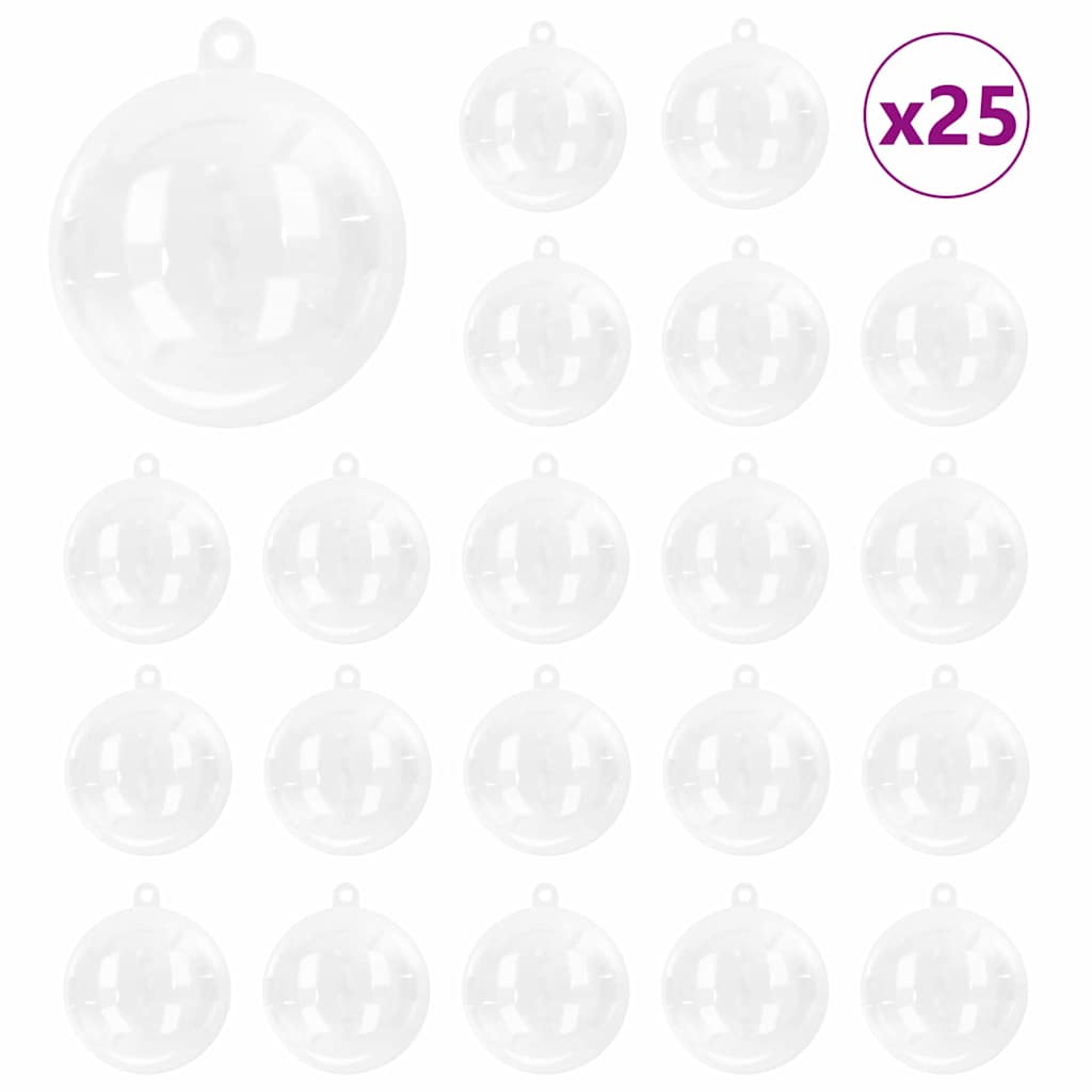 Set Božićnih Ukrasnih Kuglica 25 pcs *Transparent*an Ø 8 cm