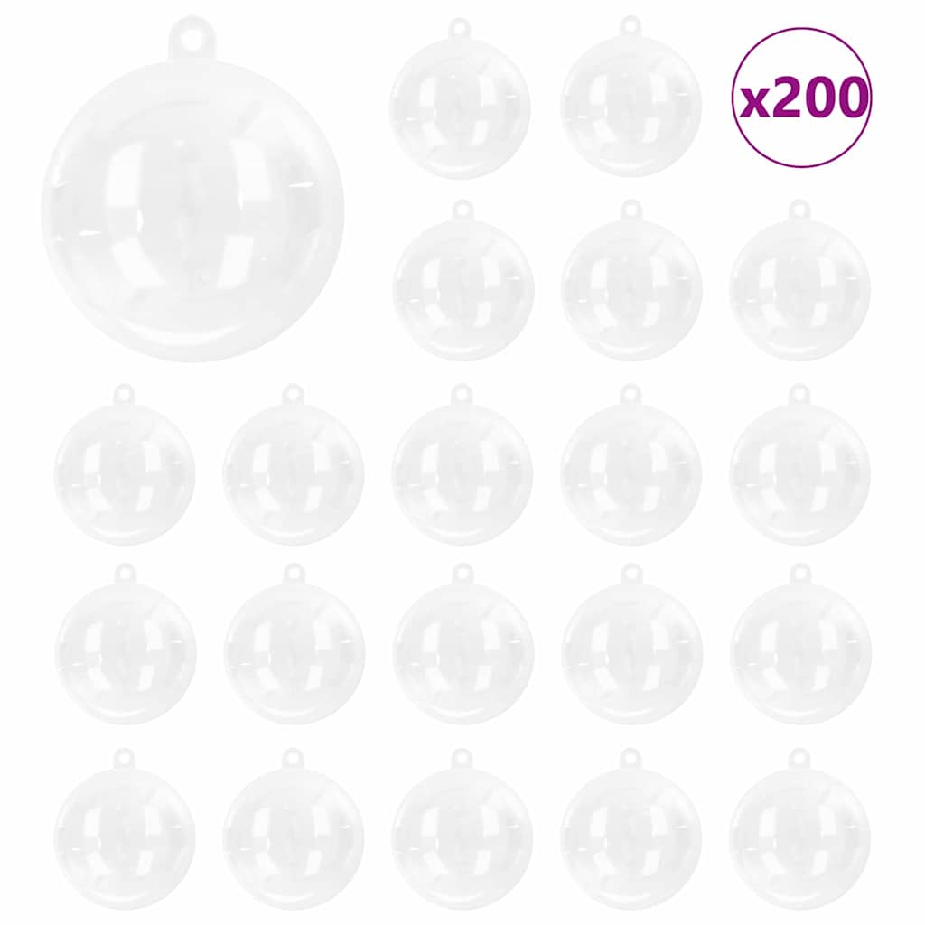 Set Božićnih Ukrasnih Kuglica 200 pcs *Transparent*an Ø 5 cm