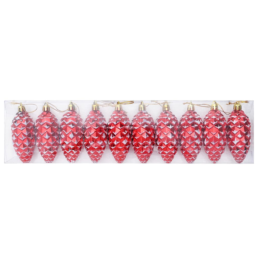 Božićna kuglica s četinicom 40 pcs Crvena Plastika
