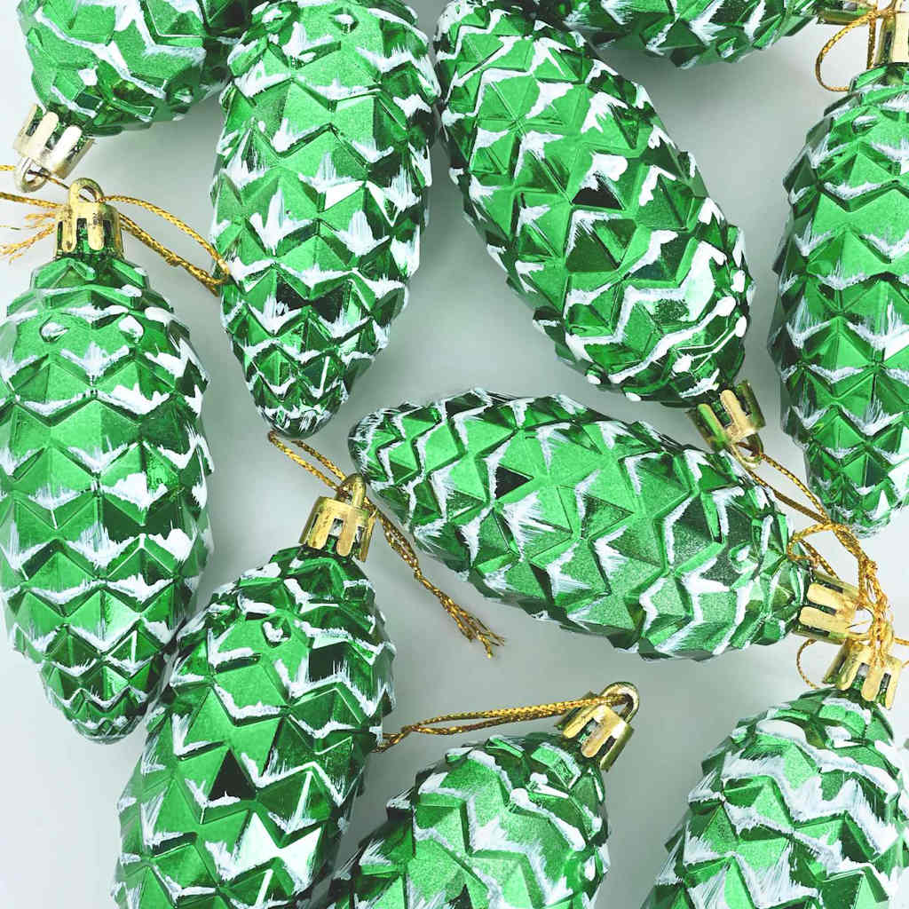 Božićna kuglica s četinicom 40 pcs Zelena Plastika