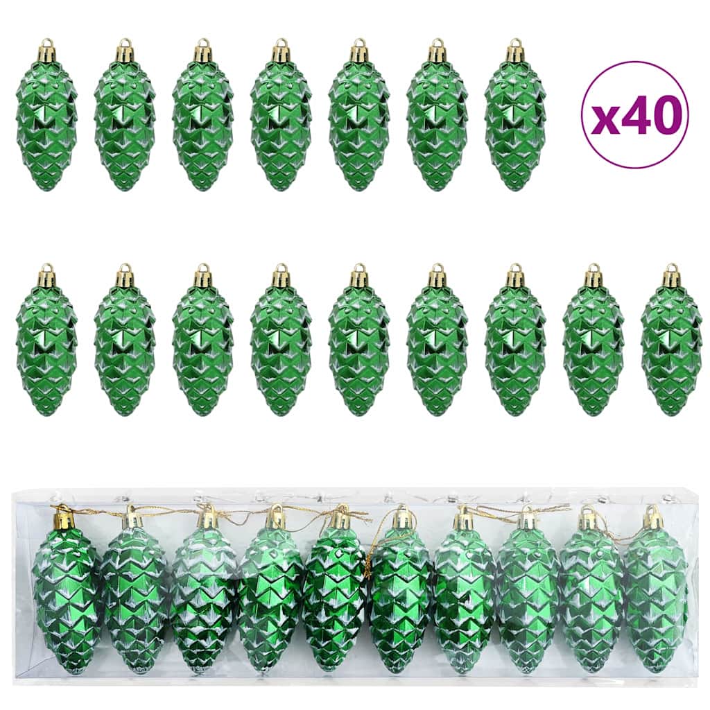 Božićna kuglica s četinicom 40 pcs Zelena Plastika