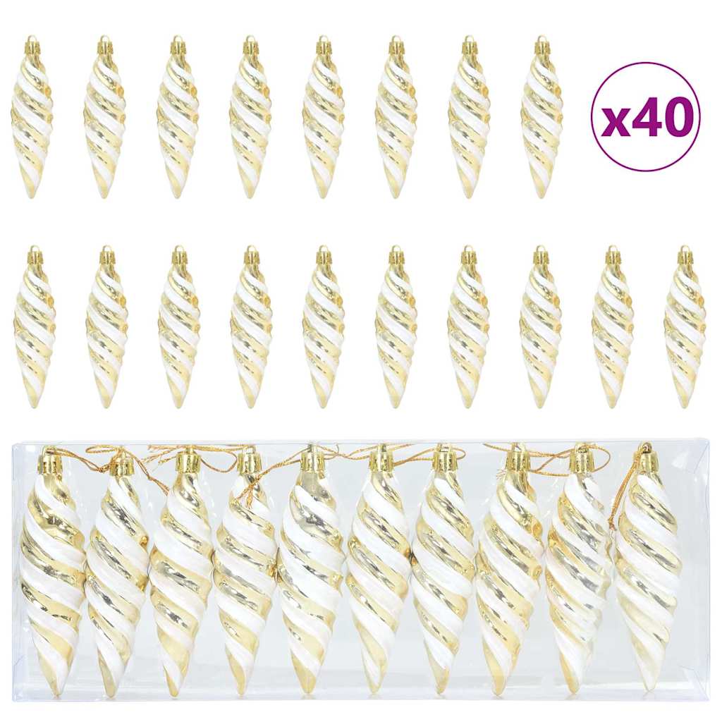 Božićna spirala u obliku kugle 40 pcs Zlatno Plastika