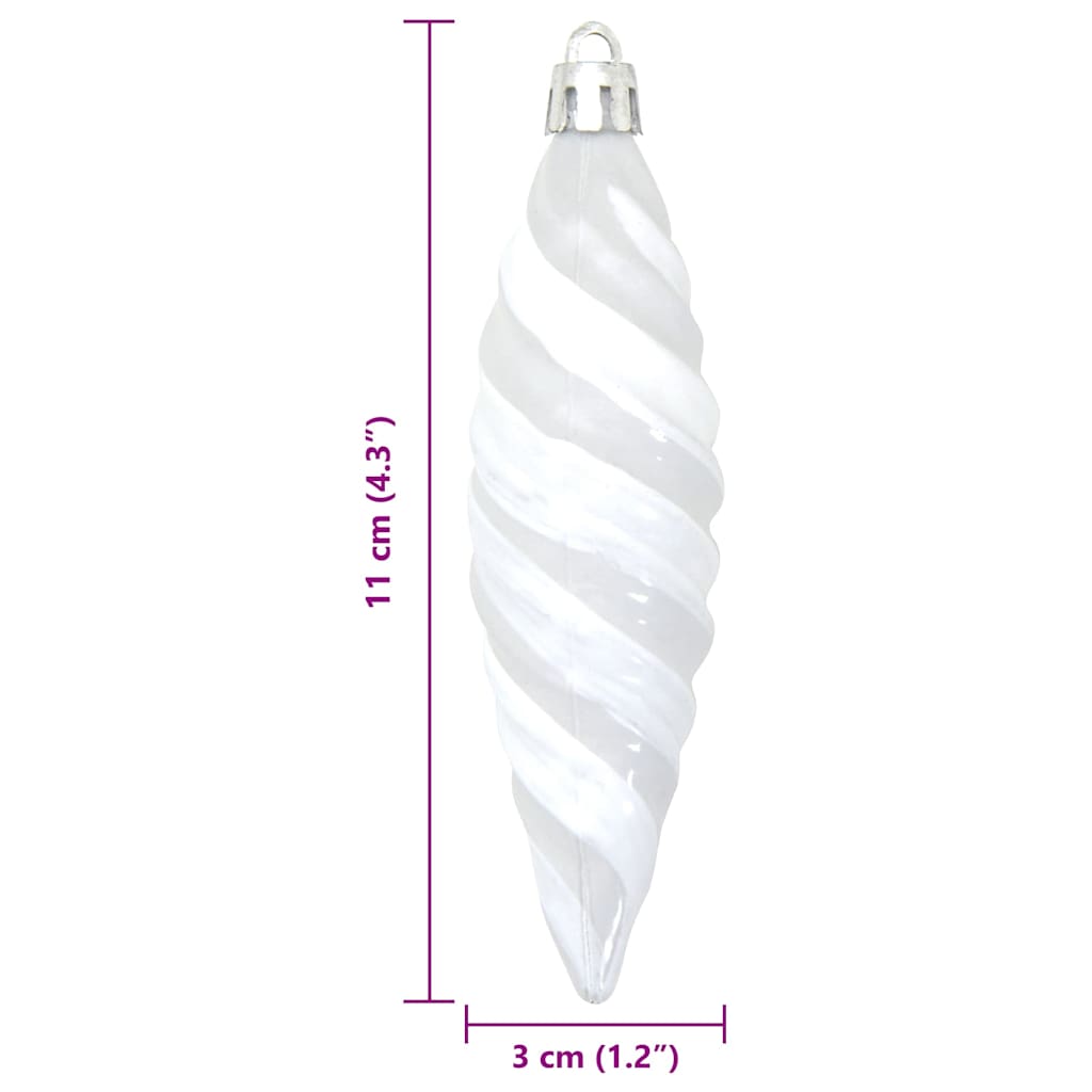 Božićna spirala u obliku kugle 40 pcs Bijelo Plastika