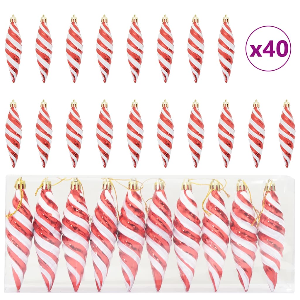 Božićna spirala u obliku kugle 40 pcs Crvena Plastika