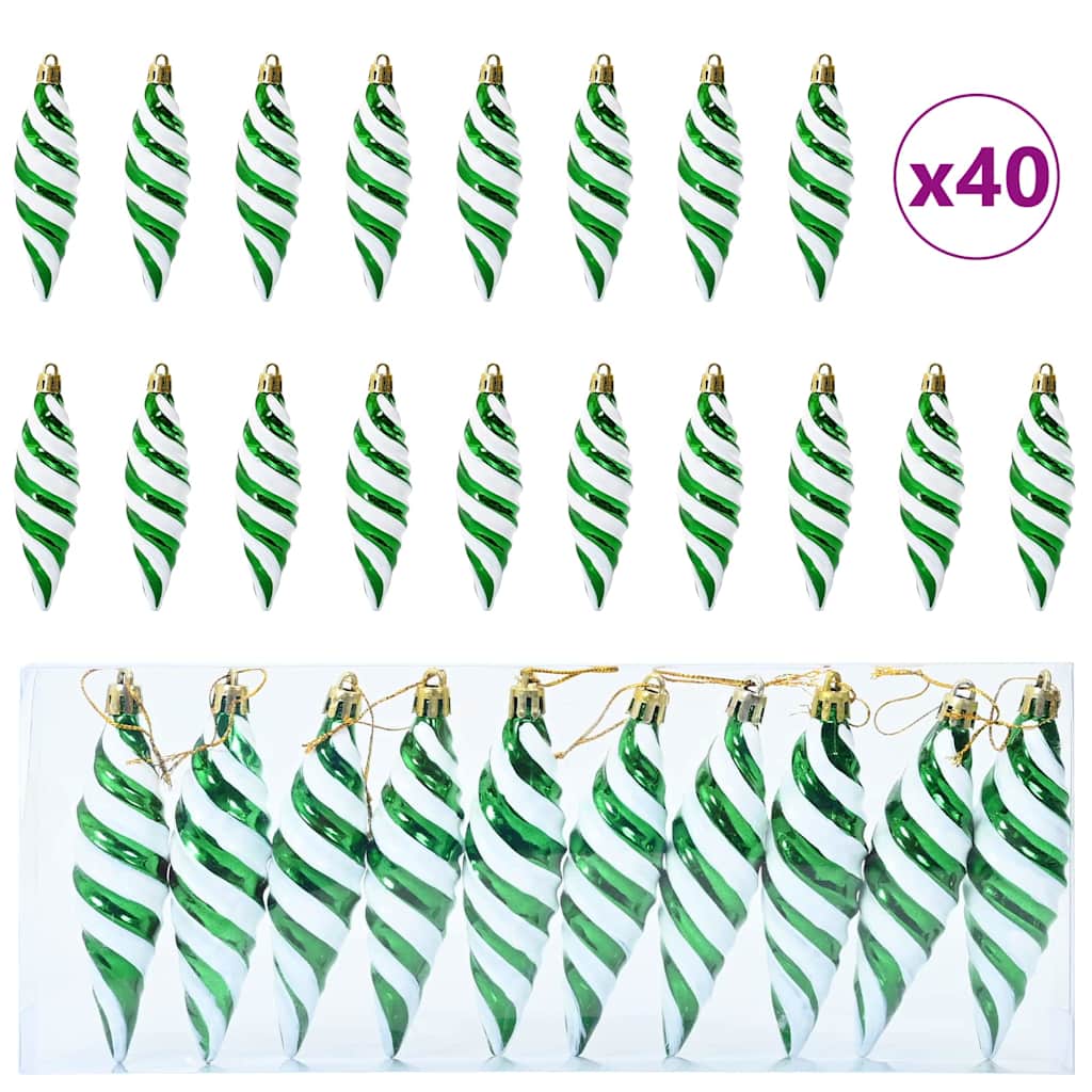 Božićna spirala u obliku kugle 40 pcs Zelena Plastika