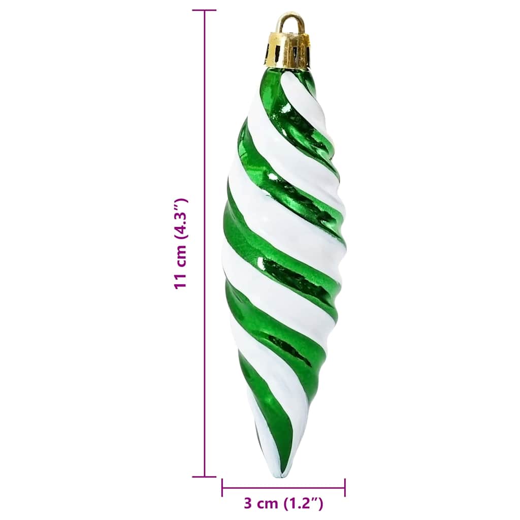 Božićna spirala u obliku kugle 40 pcs Zelena Plastika