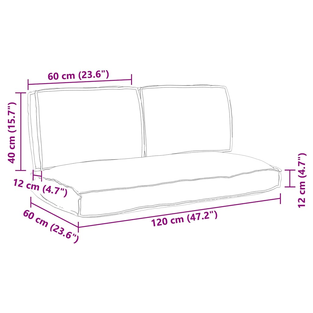 Set jastučića 3 pcs Antracit Oxford tkanina