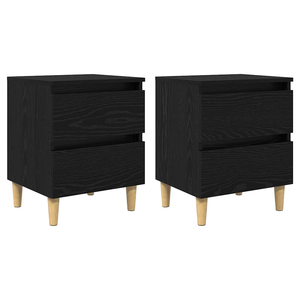 Krevetne ormariće s ladicama 2 pcs Crni hrast 40 x 35 x 50 cm