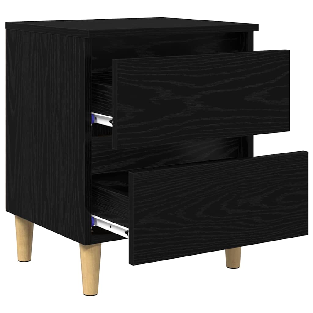 Krevetne ormariće s ladicama 2 pcs Crni hrast 40 x 35 x 50 cm