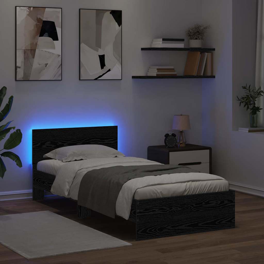 Krevetna konstrukcija Crni hrast 100 x 200 cm Konstruirano drvo