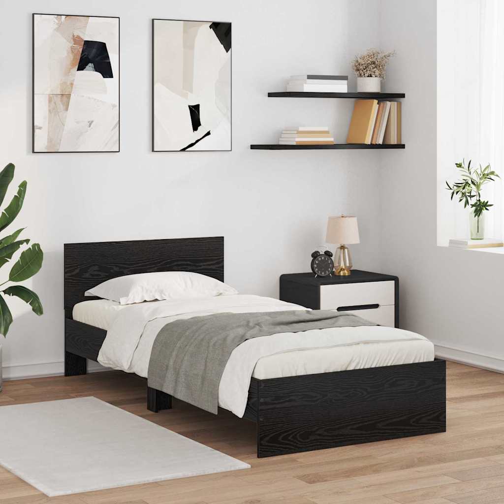 Krevetna konstrukcija Crni hrast 100 x 200 cm Konstruirano drvo
