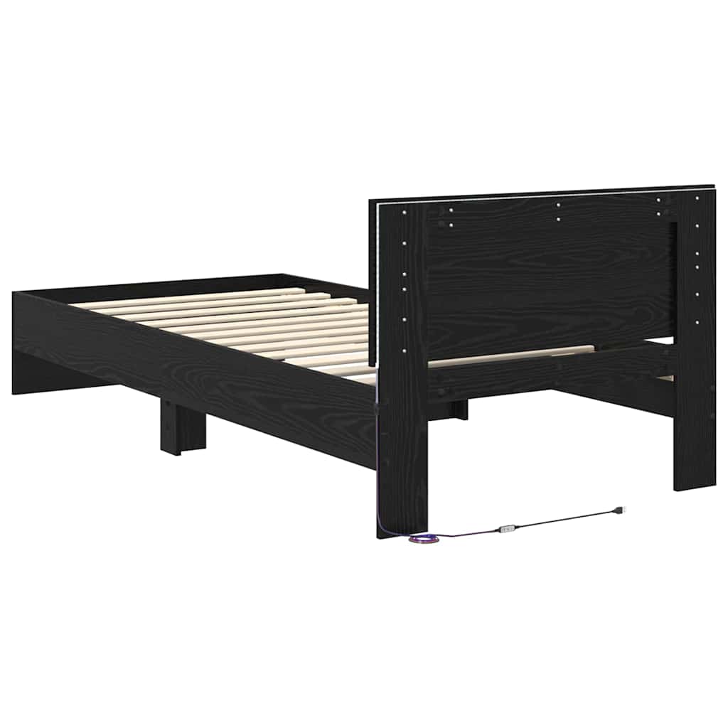 Krevetna konstrukcija Crni hrast 100 x 200 cm Konstruirano drvo
