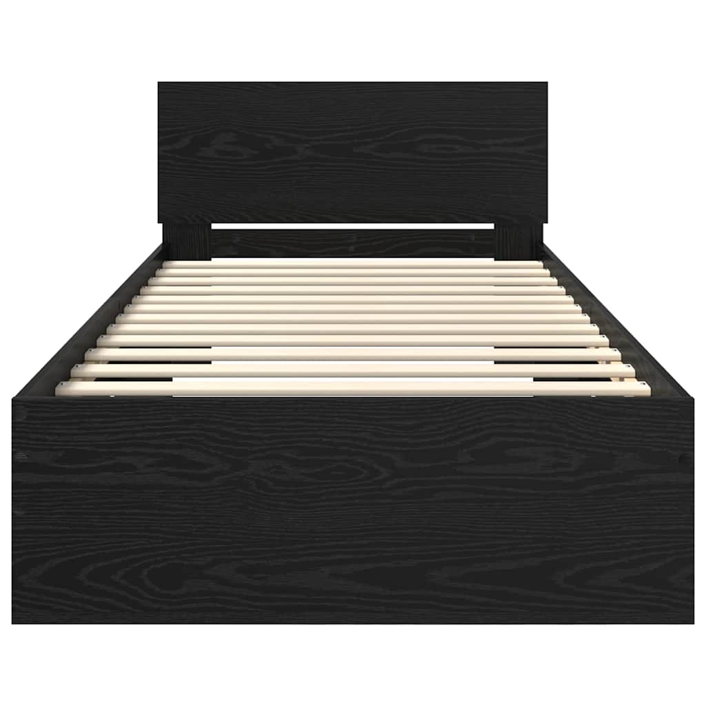 Krevetna konstrukcija Crni hrast 100 x 200 cm Konstruirano drvo