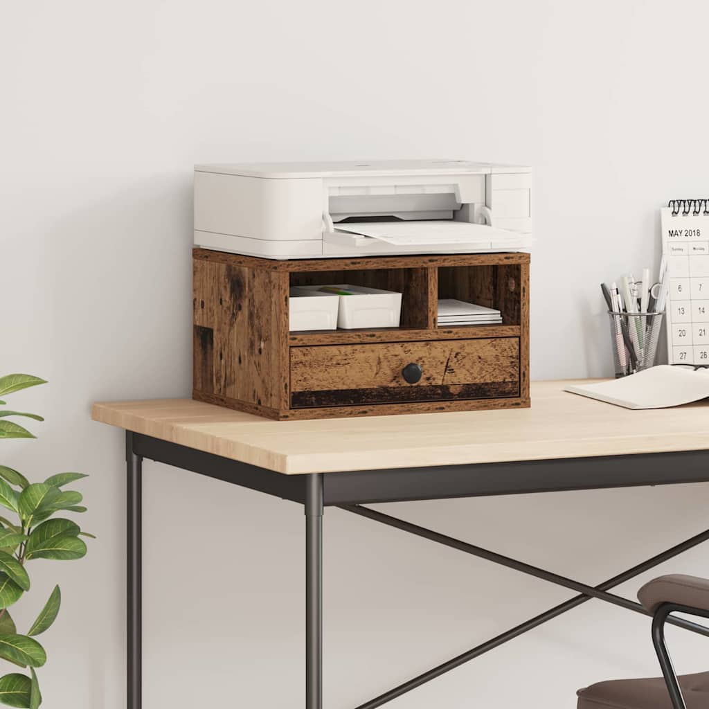 Držač za printer Staro drvo 40 x 32 x 24 cm Konstruirano drvo