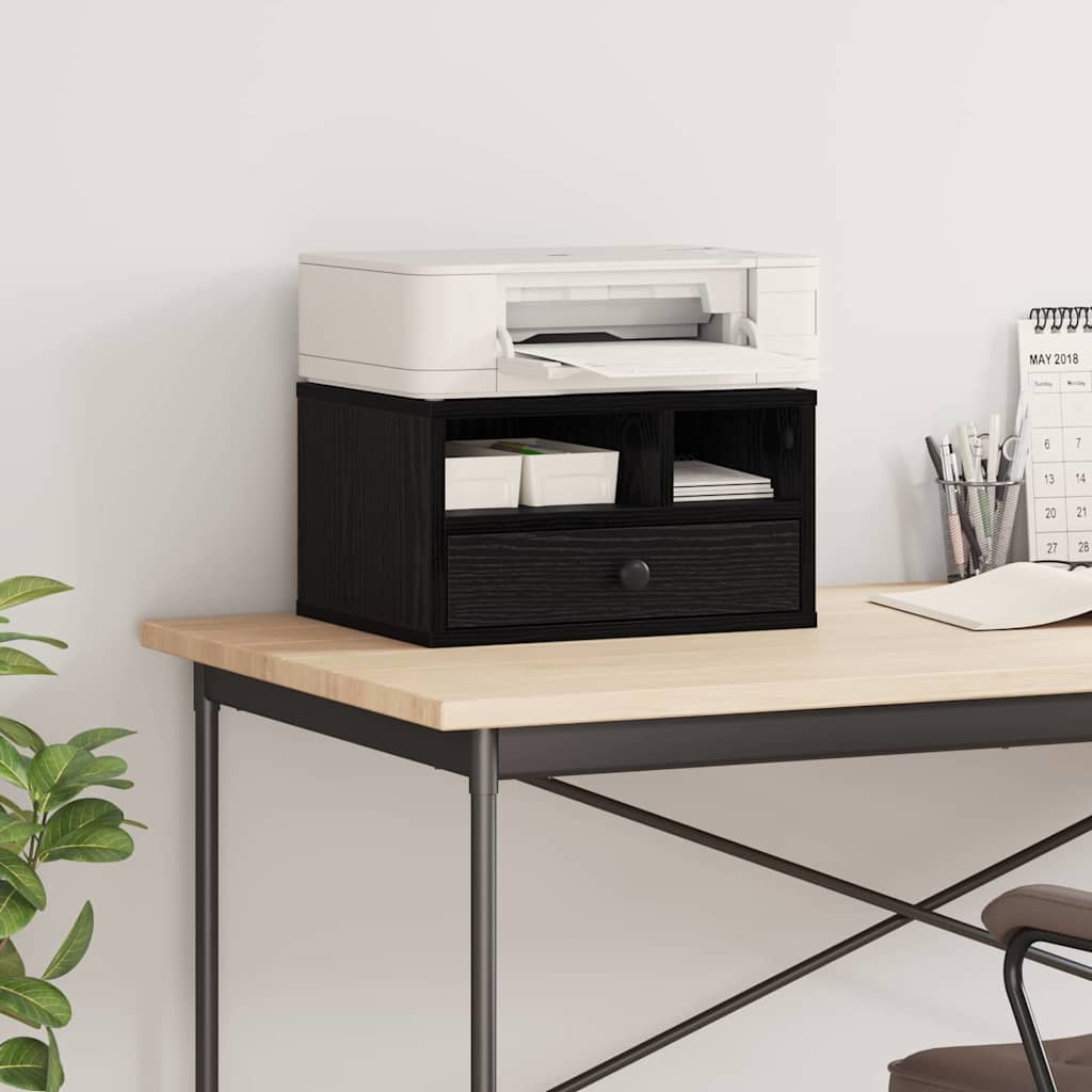 Držač za printer Crni hrast 40 x 32 x 24 cm Konstruirano drvo
