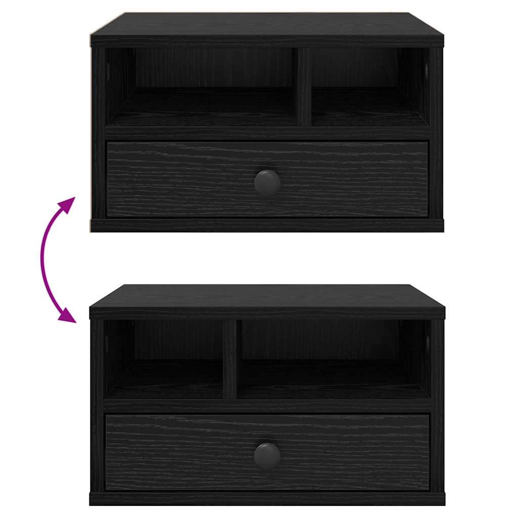 Držač za printer Crni hrast 40 x 32 x 24 cm Konstruirano drvo