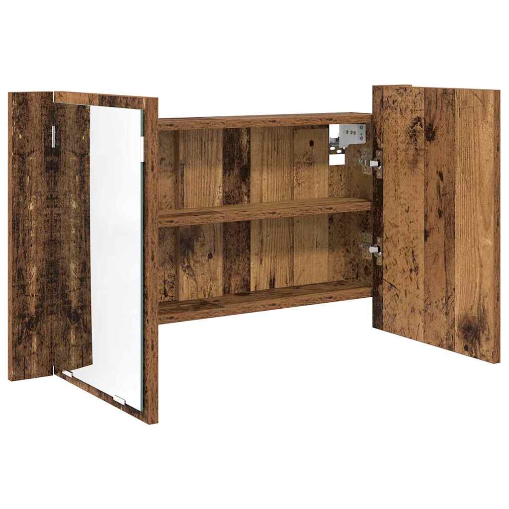Kupaonski ormar s ogledalom Zidne Staro drvo 80 x 12 x 45 cm