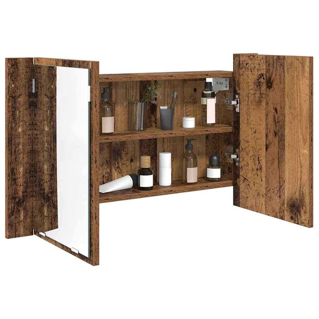 Kupaonski ormar s ogledalom Zidne Staro drvo 80 x 12 x 45 cm