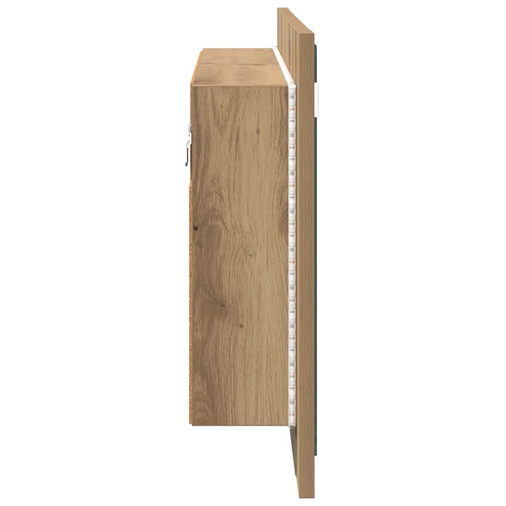 Kupaonski ormar s ogledalom Umjetnički hrast 80 x 12 x 45 cm