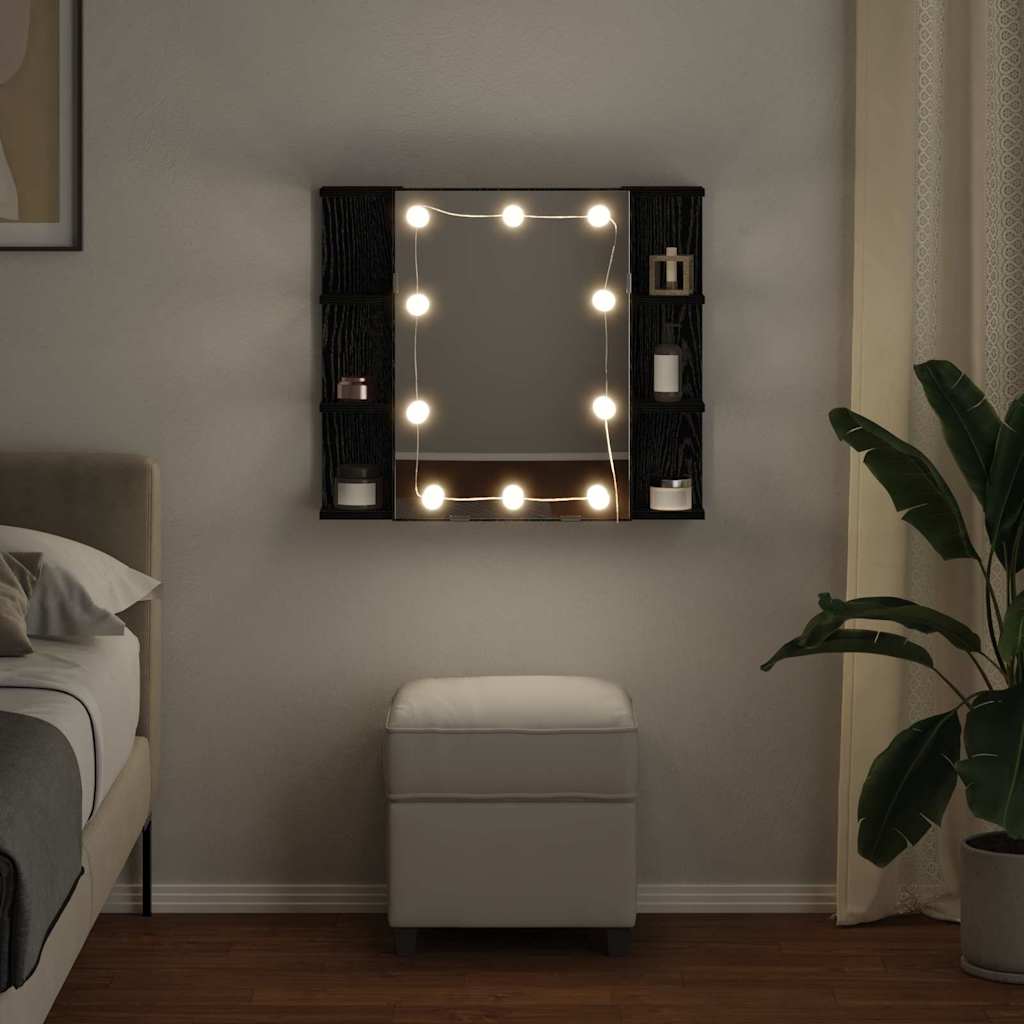 Ogledalo ormar Crni hrast 70 x 16,5 x 60 cm Konstruirano drvo