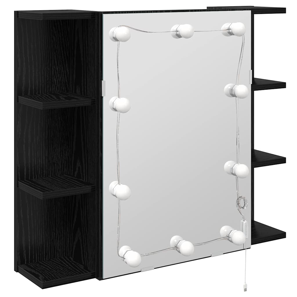Ogledalo ormar Crni hrast 70 x 16,5 x 60 cm Konstruirano drvo