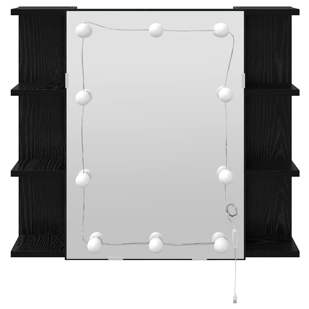 Ogledalo ormar Crni hrast 70 x 16,5 x 60 cm Konstruirano drvo
