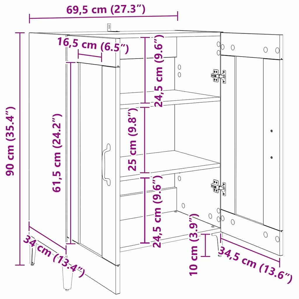 Kreveta Umjetnički hrast 69,5 x 34 x 90 cm Konstruirano drvo