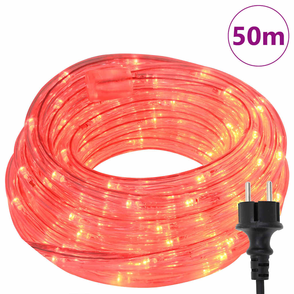Svjetlosna uže s 1200 LED svjetlima Crvena 50 m PVC